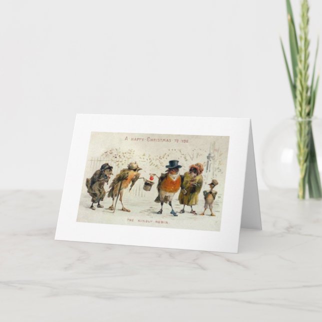 Tarjeta de Navidad bondadosa del petirrojo del (Anverso)