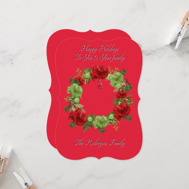 TARJETA DE NAVIDAD BOTÁNICA BOHO (Anverso/Reverso In Situ)