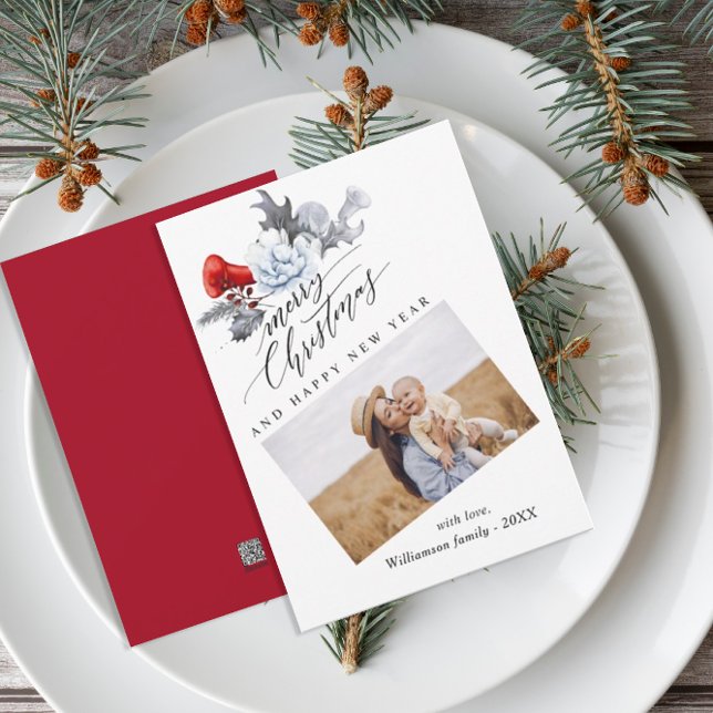 Tarjeta de Navidad Botánica con Acuarela  (Subido por el creador)