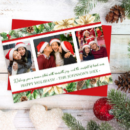 Tarjeta de Navidad Botánica de Acuarela con Tres F