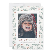 Tarjeta de Navidad Botánica de Bayas