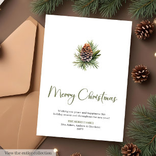 Tarjeta de Navidad Botánica Escandinava Acogedora