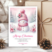 Tarjeta de Navidad brillante de hombre de nieve ro