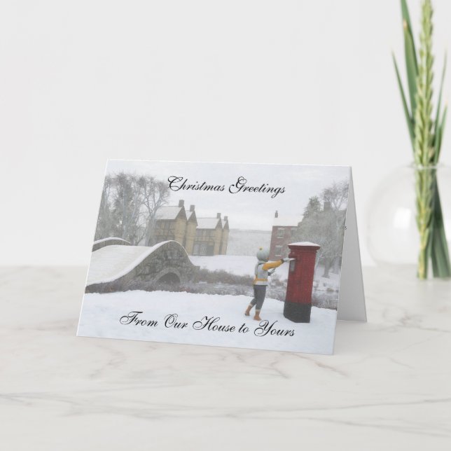Tarjeta de Navidad británica del pueblo del (Anverso)