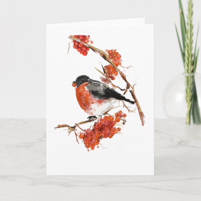 Tarjeta de Navidad - Bullfinch (Anverso)