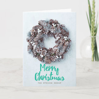 Tarjeta de Navidad Business Corporate Wreath Merry