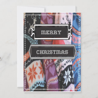 Tarjeta de Navidad Calcetín de fiesta Jersey Cosid