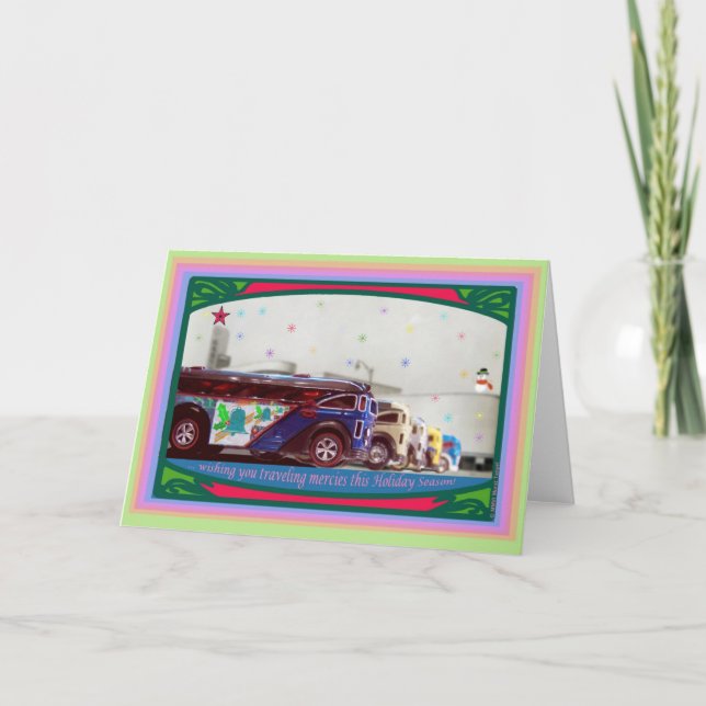 Tarjeta de Navidad caliente del autobús de (Anverso)