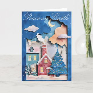 Tarjeta de Navidad caprichosa con diseño de papel