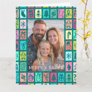 Tarjeta de Navidad Caprichosa con Mensaje de FOTO 