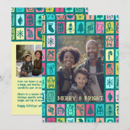Tarjeta de Navidad Caprichosa Cuadrícula Fotos Per