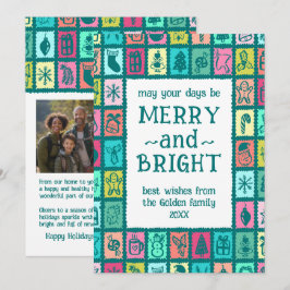 Tarjeta de Navidad Caprichosa Cuadrícula Personali