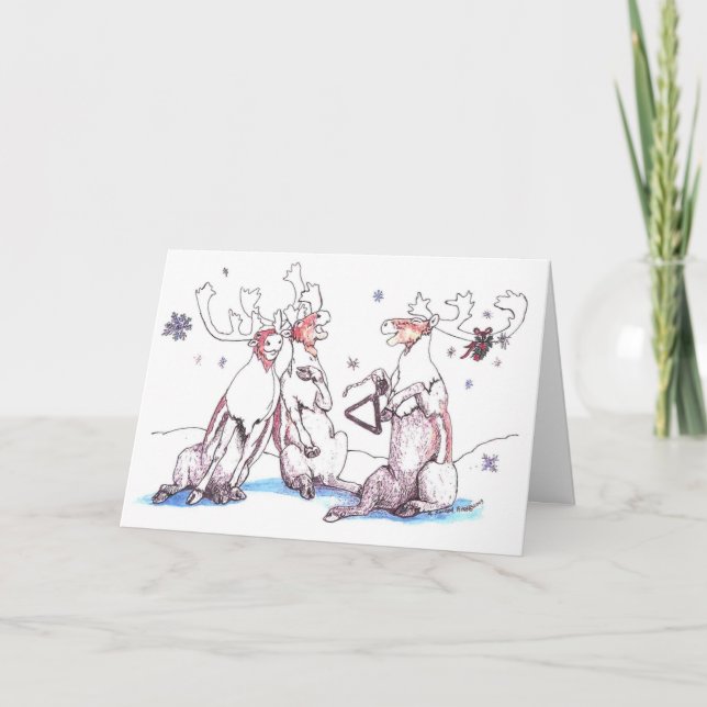 Tarjeta de Navidad caprichosa de la fauna del (Anverso)