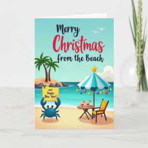 Tarjeta de Navidad Caprichosa de Playa