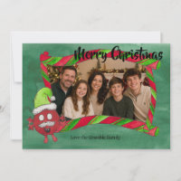 Tarjeta de Navidad caprichosa de Santa Monstruo