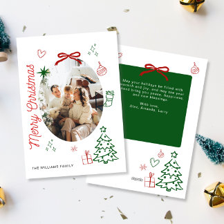 Tarjeta de Navidad caprichosa para foto de familia