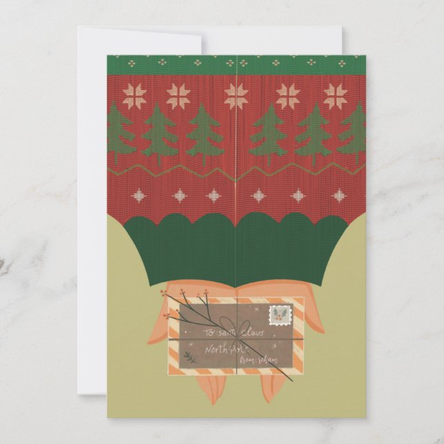 Tarjeta de Navidad caprichosa "Para Santa" 5x7-nav (Anverso)