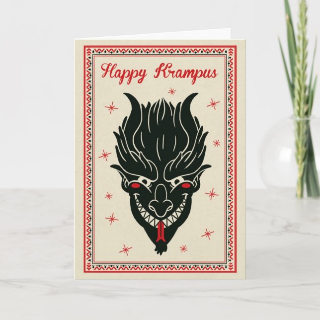 Tarjeta de navidad - Cara de Krampus (Anverso)