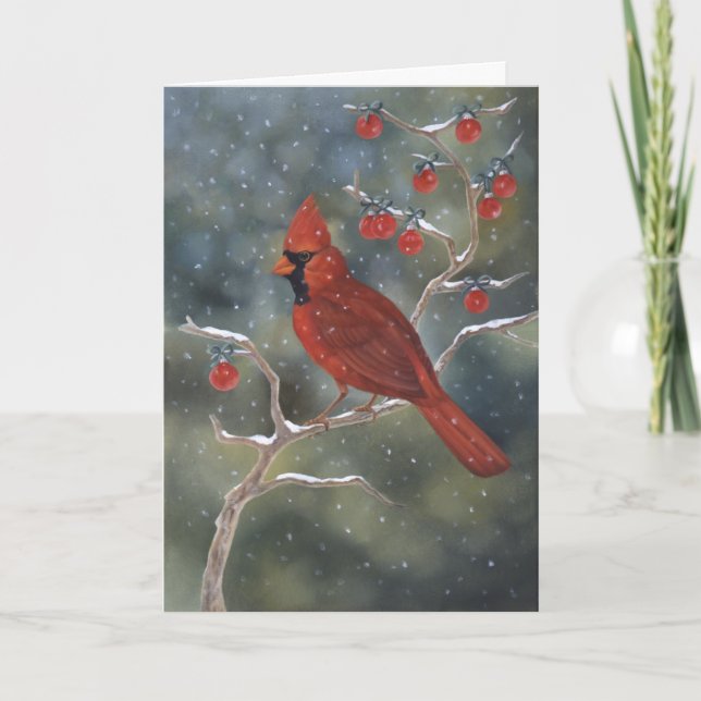 Tarjeta de Navidad cardinal (Anverso)