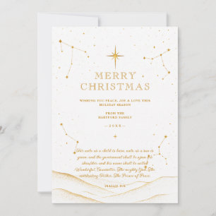 Tarjeta de Navidad Celestial Minimalista de Oro TM