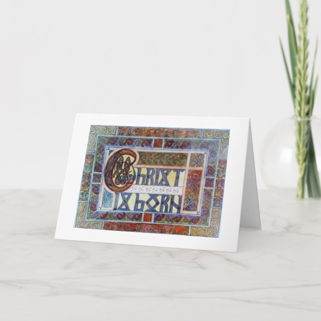Tarjeta de Navidad céltica personalizada (Anverso)