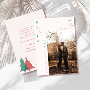 tarjeta de Navidad chic con foto de pareja fa la l