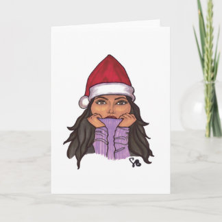 Tarjeta de navidad - chica de suéter