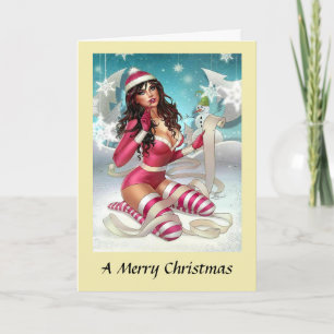 Tarjeta de Navidad - Chica Pin-up
