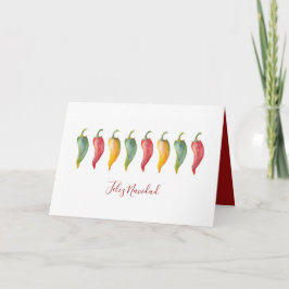 Tarjeta de Navidad Chili Peppers Feliz Navidad