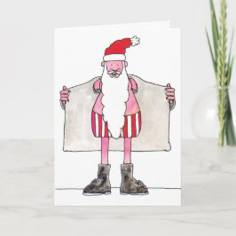 Tarjeta de Navidad chistosa de Papá Noel