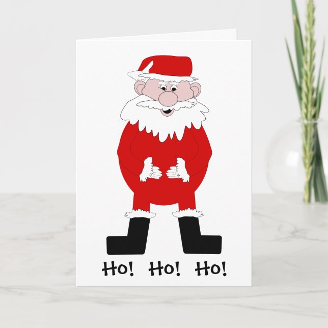 Tarjeta de Navidad chistosa de Santa (Anverso)