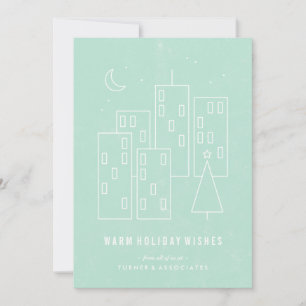 Tarjeta de Navidad 'Christmas in the City' - Menta