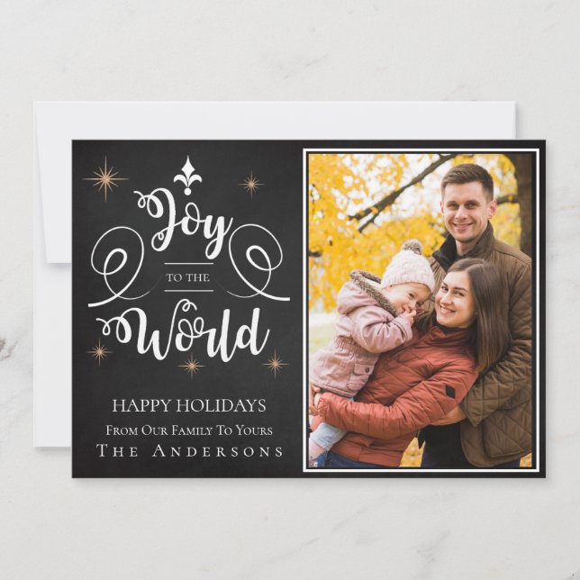 Tarjeta de Navidad Cita Alegría Al Mundo | Tarjeta (Anverso)