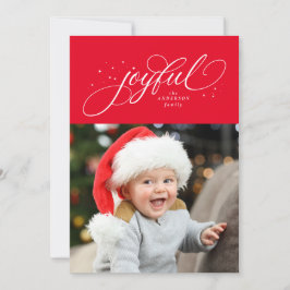 Tarjeta de Navidad clásica alegre foto roja