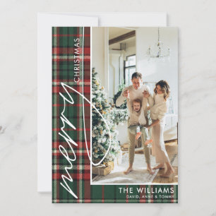 Tarjeta de Navidad clásica con foto de cuadros ver