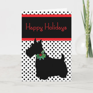 Tarjeta de Navidad clásica de Terrier del escocés
