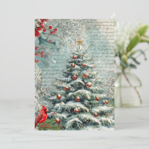 Tarjeta de Navidad Clásica Tradicional de Estilo V