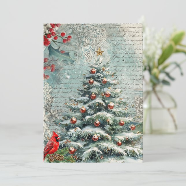 Tarjeta de Navidad Clásica Tradicional de Estilo V (Anverso de pie)