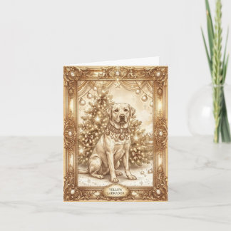 Tarjeta de Navidad Clásica Vintage Labrador Retrie