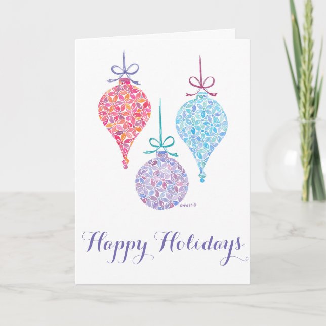 Tarjeta de Navidad colgante de los ornamentos de (Anverso)
