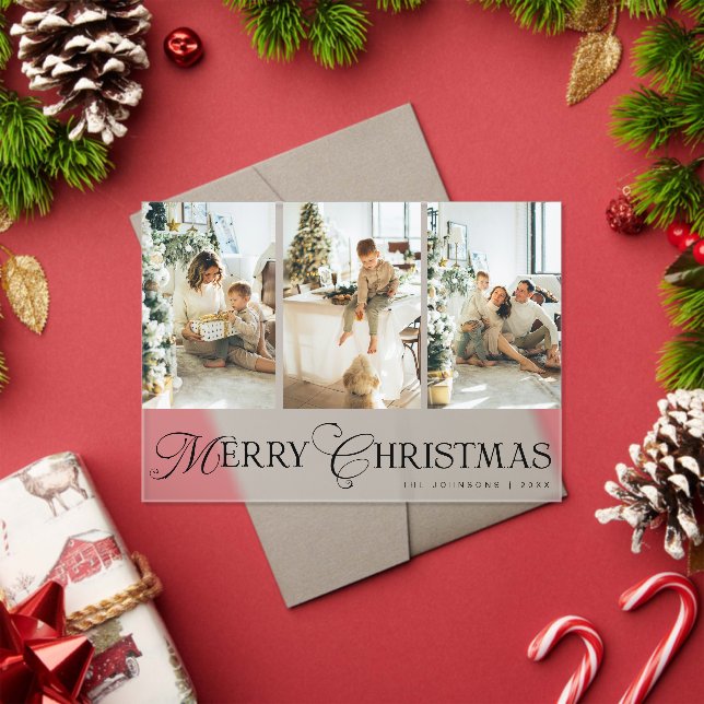 Tarjeta de Navidad Collage de Fotos con Guión Mode (Insitu (Vacaciones))