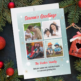 Tarjeta de Navidad Collage de Fotos de Instagram