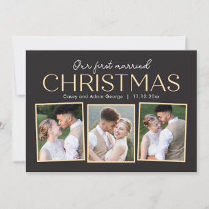 Tarjeta de Navidad Collage para Recién Casados