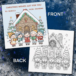 Tarjeta de Navidad Color Me con Villancistas