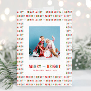 Tarjeta de Navidad Colorida con Foto