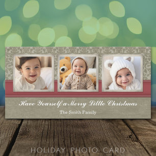 Tarjeta de Navidad con 3 fotos
