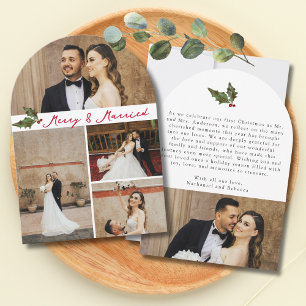 Tarjeta de Navidad con 5 Fotos y Letra a Mano "Fel