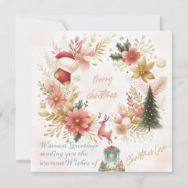Tarjeta de Navidad con Amor y Saludos Cálidos