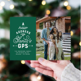 Tarjeta de Navidad con anuncio de mudanza y 4 foto