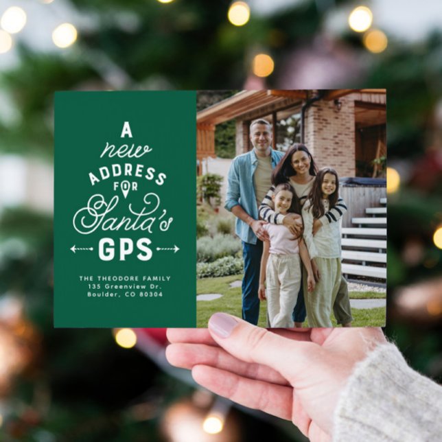 Tarjeta de Navidad con anuncio de mudanza y 4 foto (Subido por el creador)
